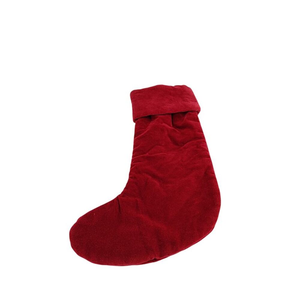 Quince Home Cotton Velvet Stocking Red One Size